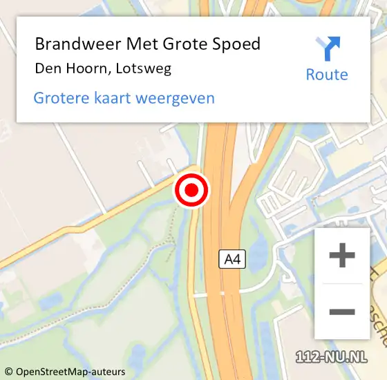 Locatie op kaart van de 112 melding: Brandweer Met Grote Spoed Naar Den Hoorn, Lotsweg op 25 maart 2023 23:46