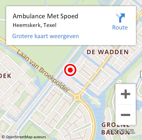 Locatie op kaart van de 112 melding: Ambulance Met Spoed Naar Heemskerk, Texel op 26 maart 2023 00:21