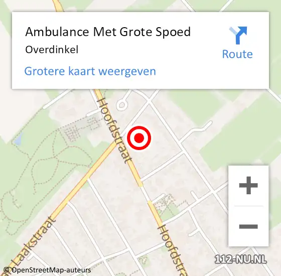Locatie op kaart van de 112 melding: Ambulance Met Grote Spoed Naar Overdinkel op 26 maart 2023 00:52