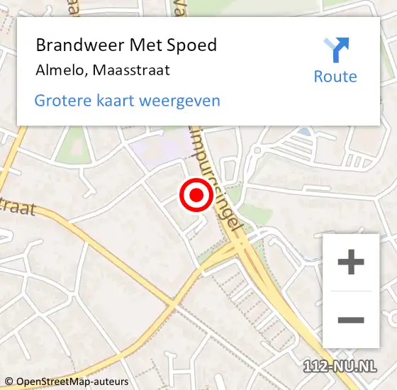Locatie op kaart van de 112 melding: Brandweer Met Spoed Naar Almelo, Maasstraat op 26 maart 2023 00:56