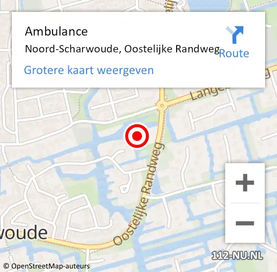 Locatie op kaart van de 112 melding: Ambulance Noord-Scharwoude, Oostelijke Randweg op 26 maart 2023 01:05