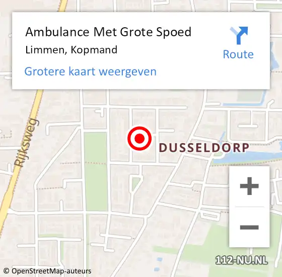 Locatie op kaart van de 112 melding: Ambulance Met Grote Spoed Naar Limmen, Kopmand op 26 maart 2023 01:18