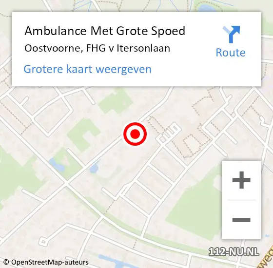 Locatie op kaart van de 112 melding: Ambulance Met Grote Spoed Naar Oostvoorne, FHG v Itersonlaan op 26 maart 2023 01:33