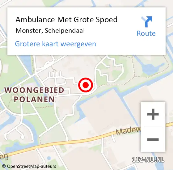 Locatie op kaart van de 112 melding: Ambulance Met Grote Spoed Naar Monster, Schelpendaal op 26 maart 2023 03:42