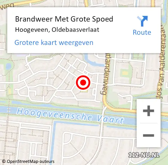 Locatie op kaart van de 112 melding: Brandweer Met Grote Spoed Naar Hoogeveen, Oldebaasverlaat op 26 maart 2023 03:50