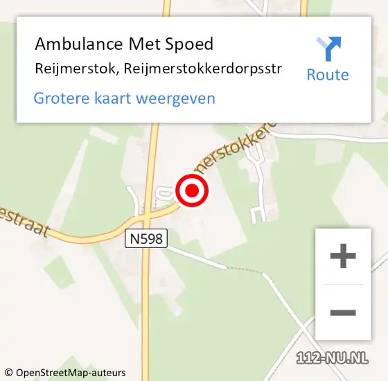 Locatie op kaart van de 112 melding: Ambulance Met Spoed Naar Reijmerstok, Reijmerstokkerdorpsstr op 20 augustus 2014 09:20