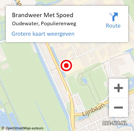 Locatie op kaart van de 112 melding: Brandweer Met Spoed Naar Oudewater, Populierenweg op 26 maart 2023 08:06