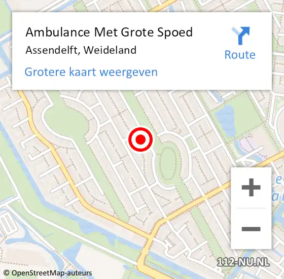 Locatie op kaart van de 112 melding: Ambulance Met Grote Spoed Naar Assendelft, Weideland op 26 maart 2023 08:54