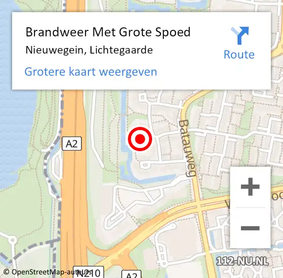 Locatie op kaart van de 112 melding: Brandweer Met Grote Spoed Naar Nieuwegein, Lichtegaarde op 26 maart 2023 10:22