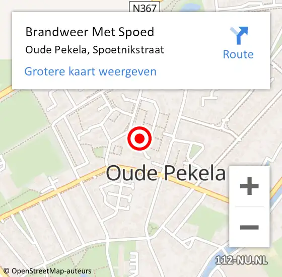 Locatie op kaart van de 112 melding: Brandweer Met Spoed Naar Oude Pekela, Spoetnikstraat op 26 maart 2023 10:39