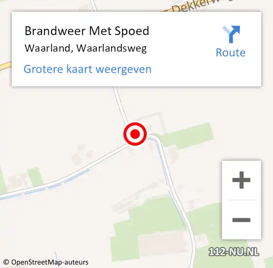 Locatie op kaart van de 112 melding: Brandweer Met Spoed Naar Waarland, Waarlandsweg op 26 maart 2023 11:22