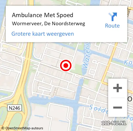 Locatie op kaart van de 112 melding: Ambulance Met Spoed Naar Wormerveer, De Noordsterweg op 26 maart 2023 11:28