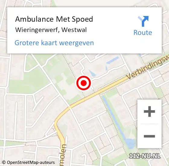 Locatie op kaart van de 112 melding: Ambulance Met Spoed Naar Wieringerwerf, Westwal op 26 maart 2023 11:49