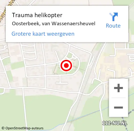 Locatie op kaart van de 112 melding: Trauma helikopter Oosterbeek, van Wassenaersheuvel op 26 maart 2023 12:15