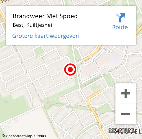 Locatie op kaart van de 112 melding: Brandweer Met Spoed Naar Best, Kuiltjeshei op 26 maart 2023 13:27