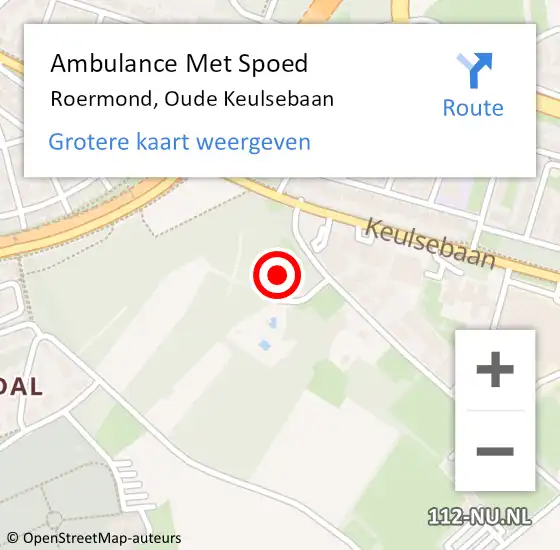 Locatie op kaart van de 112 melding: Ambulance Met Spoed Naar Roermond, Oude Keulsebaan op 26 maart 2023 14:05