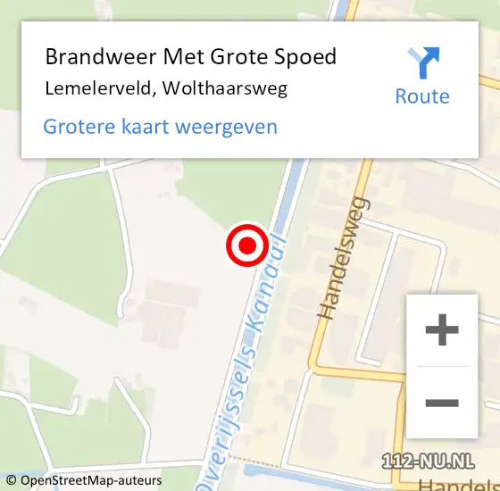 Locatie op kaart van de 112 melding: Brandweer Met Grote Spoed Naar Lemelerveld, Wolthaarsweg op 26 maart 2023 15:51