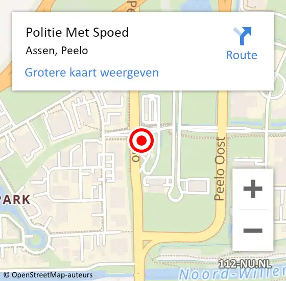 Locatie op kaart van de 112 melding: Politie Met Spoed Naar Assen, Peelo op 26 maart 2023 16:17