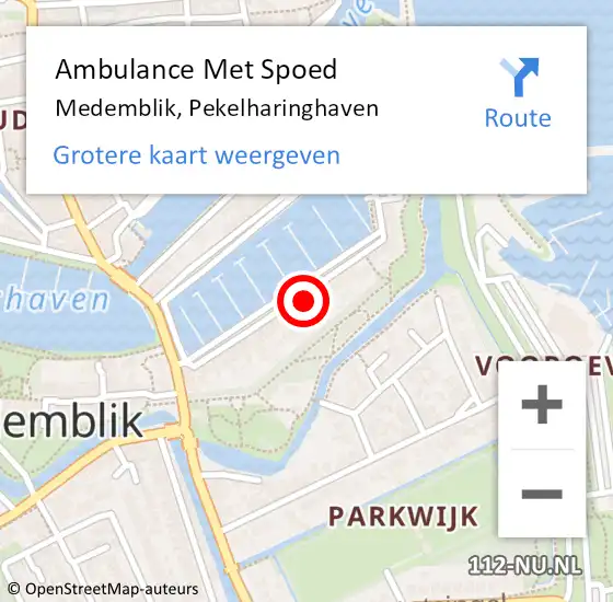 Locatie op kaart van de 112 melding: Ambulance Met Spoed Naar Medemblik, Pekelharinghaven op 26 maart 2023 16:44