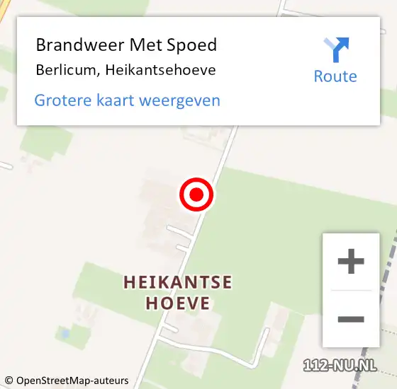 Locatie op kaart van de 112 melding: Brandweer Met Spoed Naar Berlicum, Heikantsehoeve op 26 maart 2023 17:45