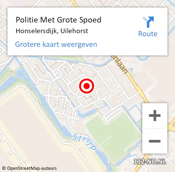 Locatie op kaart van de 112 melding: Politie Met Grote Spoed Naar Honselersdijk, Uilehorst op 26 maart 2023 20:06