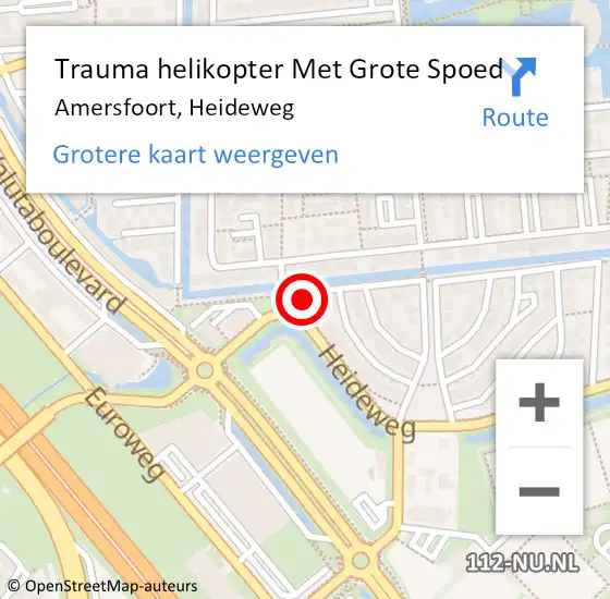 Locatie op kaart van de 112 melding: Trauma helikopter Met Grote Spoed Naar Amersfoort, Heideweg op 26 maart 2023 20:56