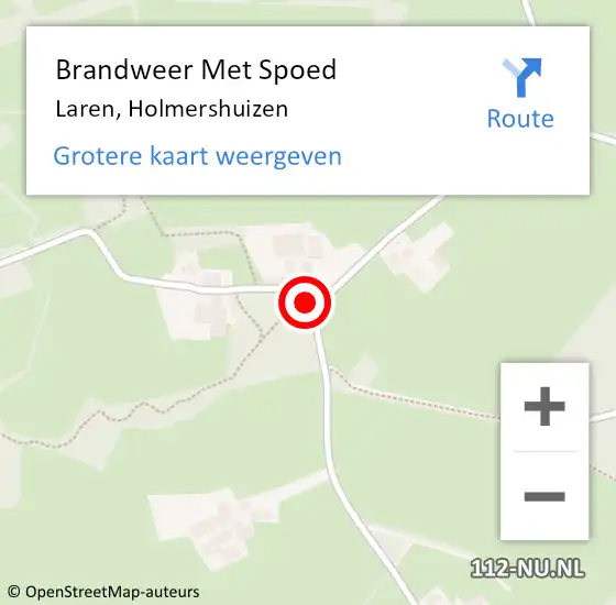 Locatie op kaart van de 112 melding: Brandweer Met Spoed Naar Laren, Holmershuizen op 26 maart 2023 22:00