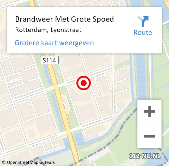 Locatie op kaart van de 112 melding: Brandweer Met Grote Spoed Naar Rotterdam, Lyonstraat op 26 maart 2023 23:02