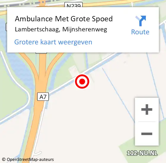 Locatie op kaart van de 112 melding: Ambulance Met Grote Spoed Naar Lambertschaag, Mijnsherenweg op 26 maart 2023 23:48