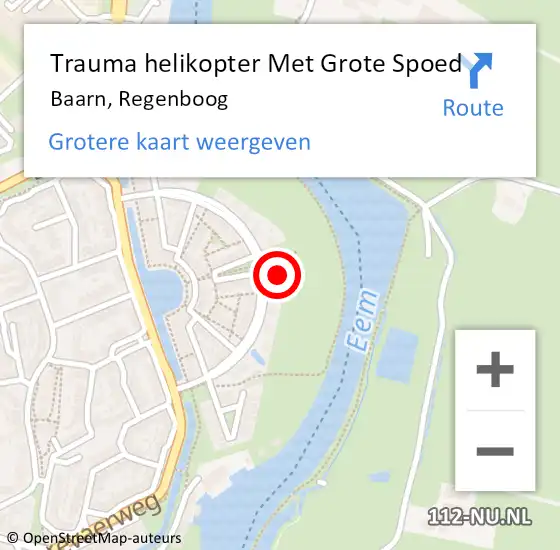 Locatie op kaart van de 112 melding: Trauma helikopter Met Grote Spoed Naar Baarn, Regenboog op 27 maart 2023 00:10