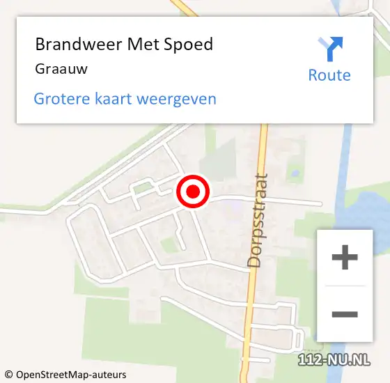 Locatie op kaart van de 112 melding: Brandweer Met Spoed Naar Graauw op 27 maart 2023 00:20