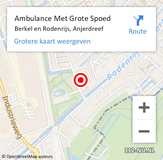 Locatie op kaart van de 112 melding: Ambulance Met Grote Spoed Naar Berkel en Rodenrijs, Anjerdreef op 27 maart 2023 02:46