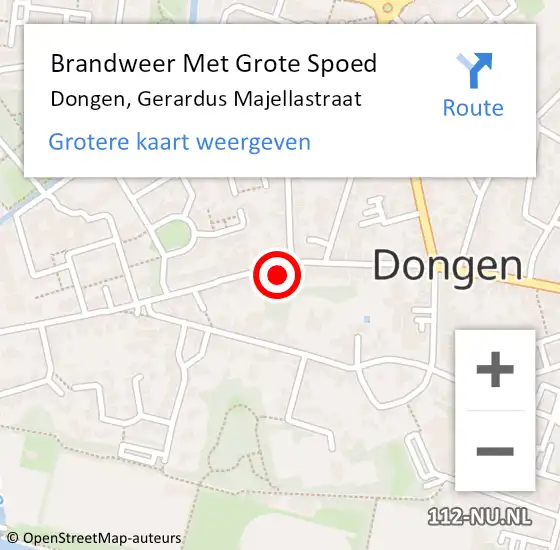 Locatie op kaart van de 112 melding: Brandweer Met Grote Spoed Naar Dongen, Gerardus Majellastraat op 27 maart 2023 05:39