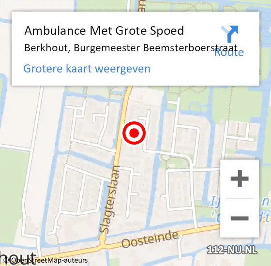 Locatie op kaart van de 112 melding: Ambulance Met Grote Spoed Naar Berkhout, Burgemeester Beemsterboerstraat op 27 maart 2023 07:32