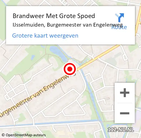 Locatie op kaart van de 112 melding: Brandweer Met Grote Spoed Naar IJsselmuiden, Burgemeester van Engelenweg op 27 maart 2023 10:03