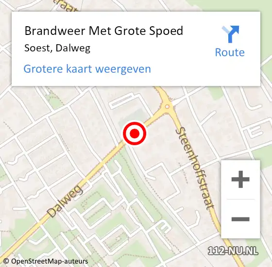 Locatie op kaart van de 112 melding: Brandweer Met Grote Spoed Naar Soest, Dalweg op 27 maart 2023 11:31