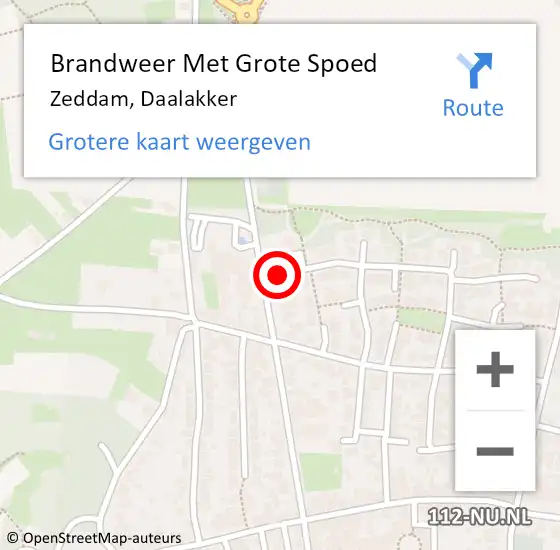 Locatie op kaart van de 112 melding: Brandweer Met Grote Spoed Naar Zeddam, Daalakker op 27 maart 2023 11:33