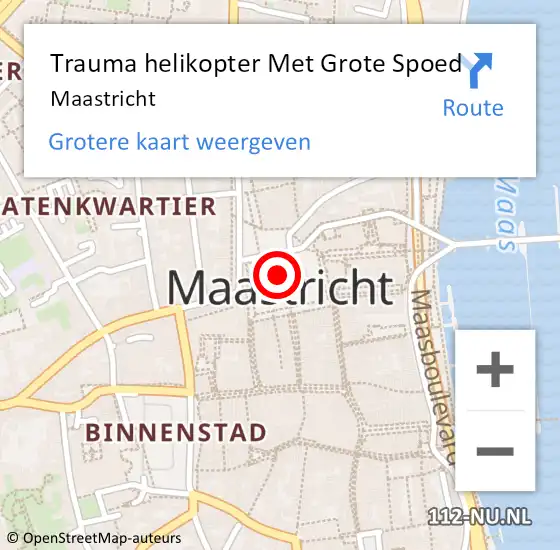 Locatie op kaart van de 112 melding: Trauma helikopter Met Grote Spoed Naar Maastricht op 27 maart 2023 11:36