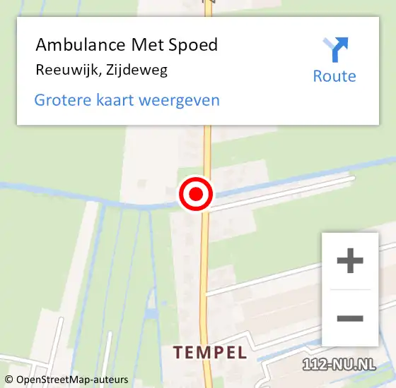 Locatie op kaart van de 112 melding: Ambulance Met Spoed Naar Reeuwijk, Zijdeweg op 27 maart 2023 12:10