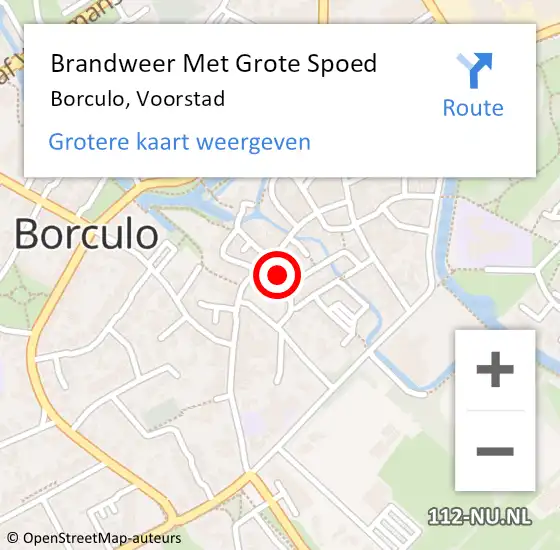 Locatie op kaart van de 112 melding: Brandweer Met Grote Spoed Naar Borculo, Voorstad op 20 augustus 2014 11:17