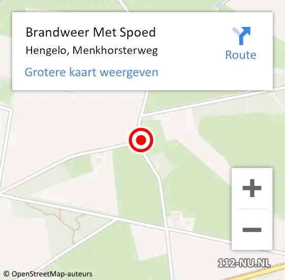 Locatie op kaart van de 112 melding: Brandweer Met Spoed Naar Hengelo, Menkhorsterweg op 27 maart 2023 14:23