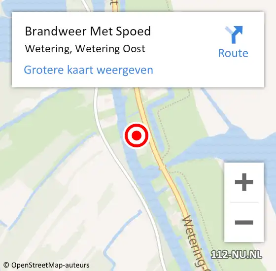 Locatie op kaart van de 112 melding: Brandweer Met Spoed Naar Wetering, Wetering Oost op 12 oktober 2013 02:04