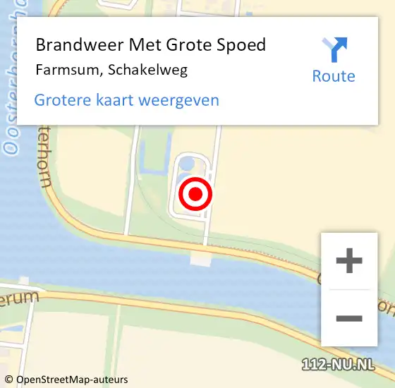 Locatie op kaart van de 112 melding: Brandweer Met Grote Spoed Naar Farmsum, Schakelweg op 27 maart 2023 15:28