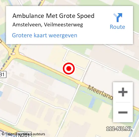 Locatie op kaart van de 112 melding: Ambulance Met Grote Spoed Naar Amstelveen, Veilmeesterweg op 27 maart 2023 16:16