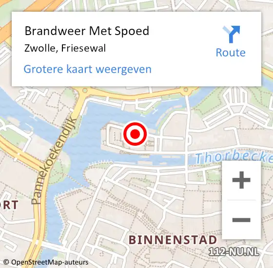 Locatie op kaart van de 112 melding: Brandweer Met Spoed Naar Zwolle, Friesewal op 27 maart 2023 16:25