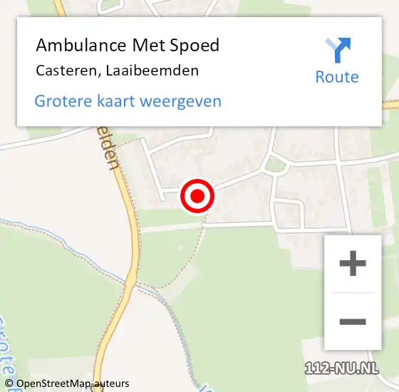 Locatie op kaart van de 112 melding: Ambulance Met Spoed Naar Casteren, Laaibeemden op 20 augustus 2014 11:48