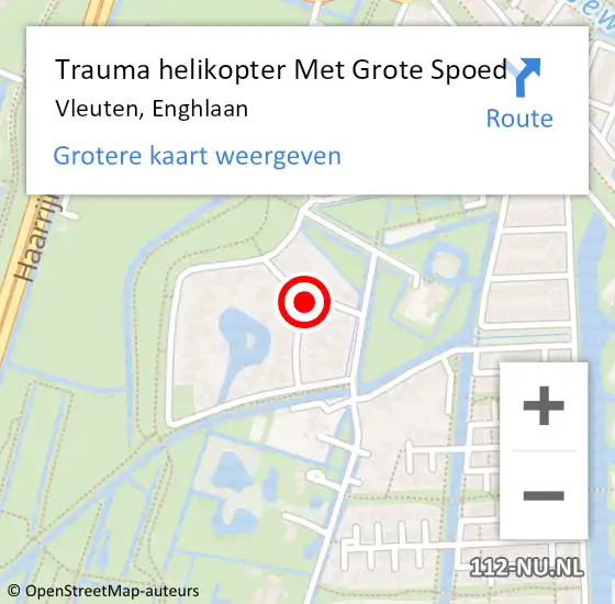 Locatie op kaart van de 112 melding: Trauma helikopter Met Grote Spoed Naar Vleuten, Enghlaan op 27 maart 2023 17:18