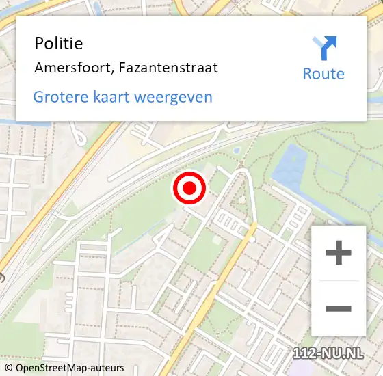 Locatie op kaart van de 112 melding: Politie Amersfoort, Fazantenstraat op 27 maart 2023 17:25