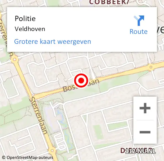 Locatie op kaart van de 112 melding: Politie Veldhoven op 27 maart 2023 17:33