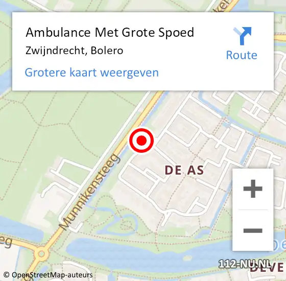 Locatie op kaart van de 112 melding: Ambulance Met Grote Spoed Naar Zwijndrecht, Bolero op 27 maart 2023 17:48